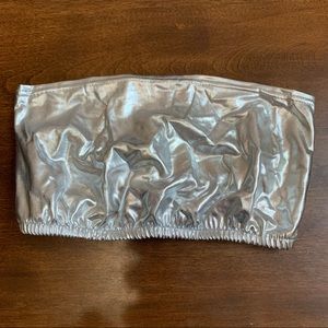 Silver bandeau top